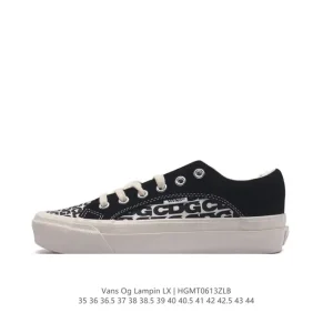 Vans Lampin LX OG Low Top Skateboarding Shoes Vintage Leather Vulcanized Sole
