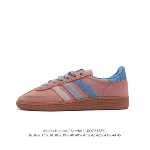 Adidas Handball Spezial Vintage Leather Sneakers with Rubber Sole
