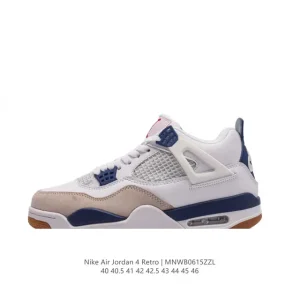 Jordan Air 4 Retro OG White Black Cement Men's Basketball Shoes