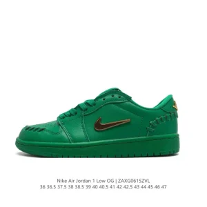 Jordan Air 1 Low Retro Basketball Shoes with Gold Logo