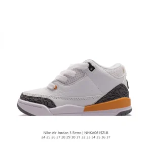 Jordan AJ3 Retro SE Kids Basketball Shoes - White Cement