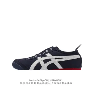 ASICS Onitsuka Tiger Mexico 66 Slip On Vintage Canvas Sneakers for Men and Women