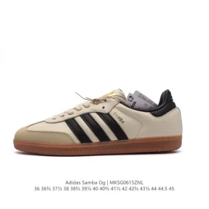 Adidas Samba OG Leather Shoes Classic White Sneakers for Men and Women