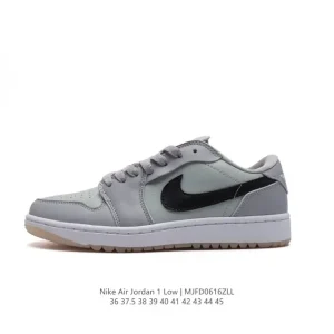 Jordan AJ1 Low Retro Black White Leather Basketball Shoes