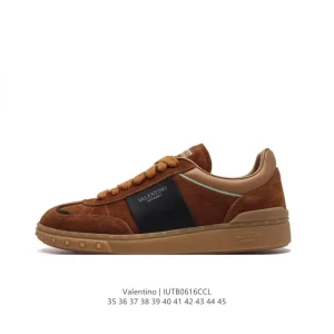 Valentino Open Skate Leather Lace-Up Sneakers for Men and Women