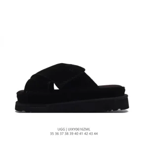 UGG Summer Slippers with Magic Tape and Thick Sole for Comfort and Elegance