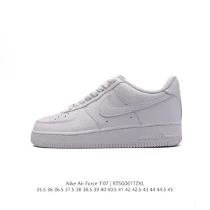 Nike Air Force 1 Low Leather White Vintage Cushioning Lowtop Sneakers