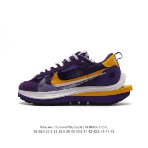 Nike Sacai Vaporwaffle 3.0 Sneakers with Stacked Sole and Dual Tongue