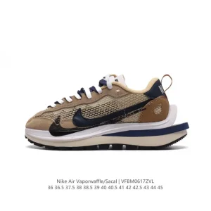 Nike Sacai Vaporwaffle Chukka Sneaker with Double Tongue and Stacked Sole