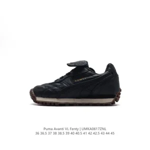 Puma Fenty X Puma Avanti Rihanna Leather Sneakers Black Cream Gold