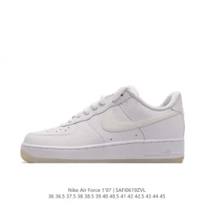 Nike Air Force 1 07 Low White Leather Casual Sneakers for Men and Women