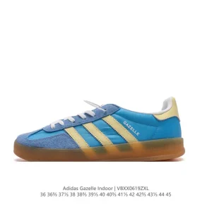 Adidas Originals Gazelle Indoor Retro Sneakers with Gum Sole and T-Toe Design