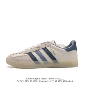 Adidas Originals Gazelle Indoor Retro Leather Sneakers with Gum Sole