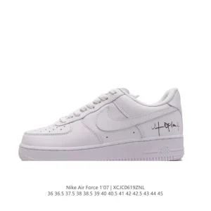 Nike Air Force 1 '07 Low White Leather Casual Sneakers for Men and Women