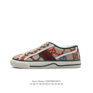 Gucci Rhyton Vintage Leather Sneakers White GG Print