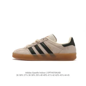 Adidas Originals Gazelle Indoor Retro Leather Sneakers with Gum Sole