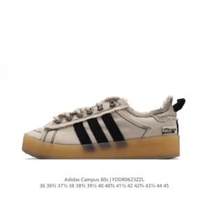 Adidas Campus 80s Sesame Canvas Low Top Sneakers for Men and Women