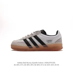 Adidas Bad Bunny Gazelle Indoor White Leather Sneakers