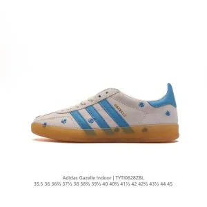 Adidas Originals Gazelle Indoor Retro Classic Trainers in White Gum Sole