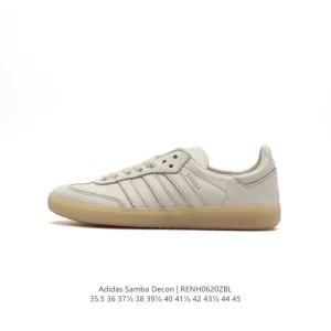 Adidas Samba OG Leather and Mesh Classic Sneakers White T-toe