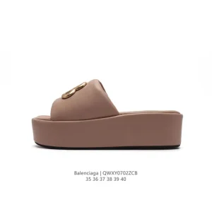 Balenciaga Women's Platform Slide Sandals for Summer Beach Wear