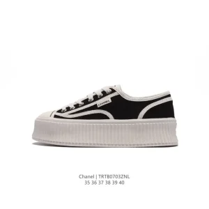 Chanel 2023 Classic White Platform Sneakers for Women