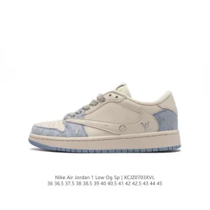 Travis Scott x Fragment Design x Jordan Air Jordan 1 Low OG SP LV Collaboration Sneaker