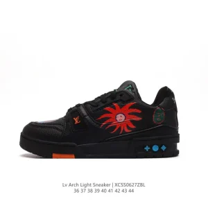 Louis Vuitton Trainer Graffiti Low Top Sneaker with Thick Sole
