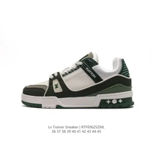 Louis Vuitton Trainer Sneaker Low White Leather Thick Sole 3D Logo