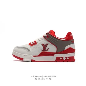 Louis Vuitton Trainer Sneaker Low Leather Thick Sole 3D Logo Comfort Shoes
