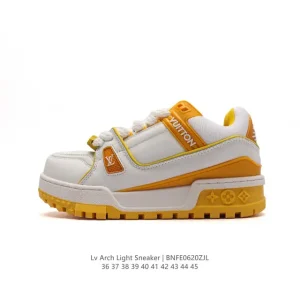 Louis Vuitton Trainer Sneaker Low Leather Thick Sole 3D Logo Men's Shoes