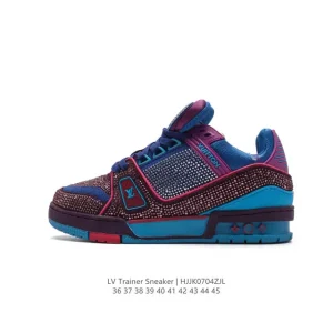 Louis Vuitton Trainer Sneaker Low Full Diamond Fashion Shoes