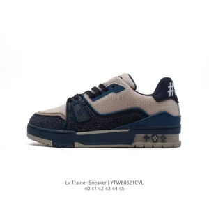 Louis Vuitton LV Trainer Sneaker Low Diamond Fashion Shoes