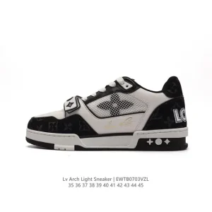 Louis Vuitton Trainer Sneaker Low Embossed Leather Shoes