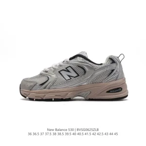 New Balance 530 Vintage Running Shoe in Silver and White Mesh