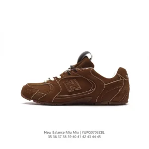 Miu Miu x New Balance 530 SL Low Top Sneakers Brown Suede Leather