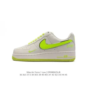 Nike Air Force 1 '07 Low White Leather Casual Sneakers with Air Cushion