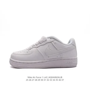 Nike Air Force 1 '07 Low Kids Shoes White Leather Air Cushion