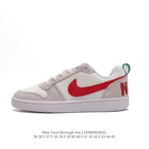Nike Court Borough Low Unisex Leather Low-Top Sneakers with Breathable Mesh Tongue