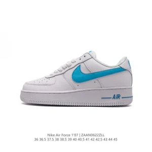 Nike Air Force 1 '07 Low White Leather Sneakers with Air Cushioning