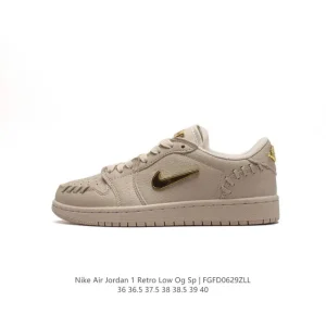 Jordan AJ1 Low Gilded Swoosh Retro Basketball Shoes