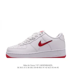 Nike Air Force 1 '07 Low White Leather Sneakers with Air Cushion