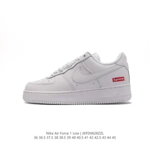 Nike Air Force 1 '07 Low White Leather Casual Sneakers with Air Cushioning