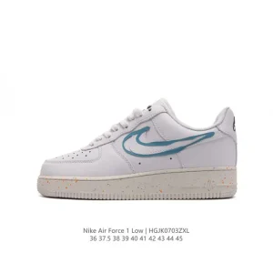 Nike Air Force 1 '07 Low White Leather Sneakers with Air Cushioning