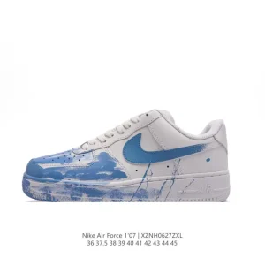 Nike Air Force 1 '07 Low Blue Painted Toe Casual Sneakers