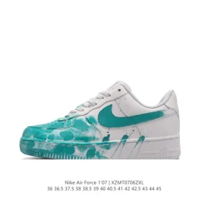 Nike Air Force 1 '07 Low Green Painted Leather Sneaker