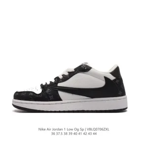 Jordan Air 1 Low OG SP Military Blue Reverse Swoosh Leather Sneakers