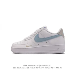 Nike Air Force 1 '07 Low White Leather Sneakers with Air Cushion