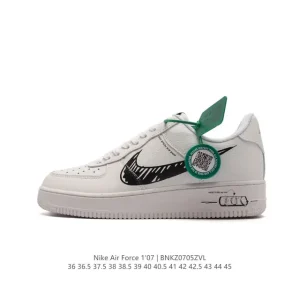Nike Air Force 1 Low White Leather Casual Sneakers for Men and Women