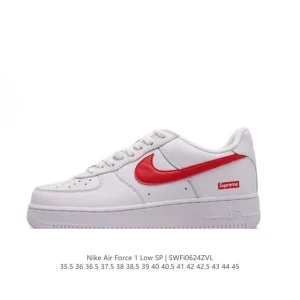 Nike Air Force 1 07 Low White Leather Casual Sneakers with Air Cushioning